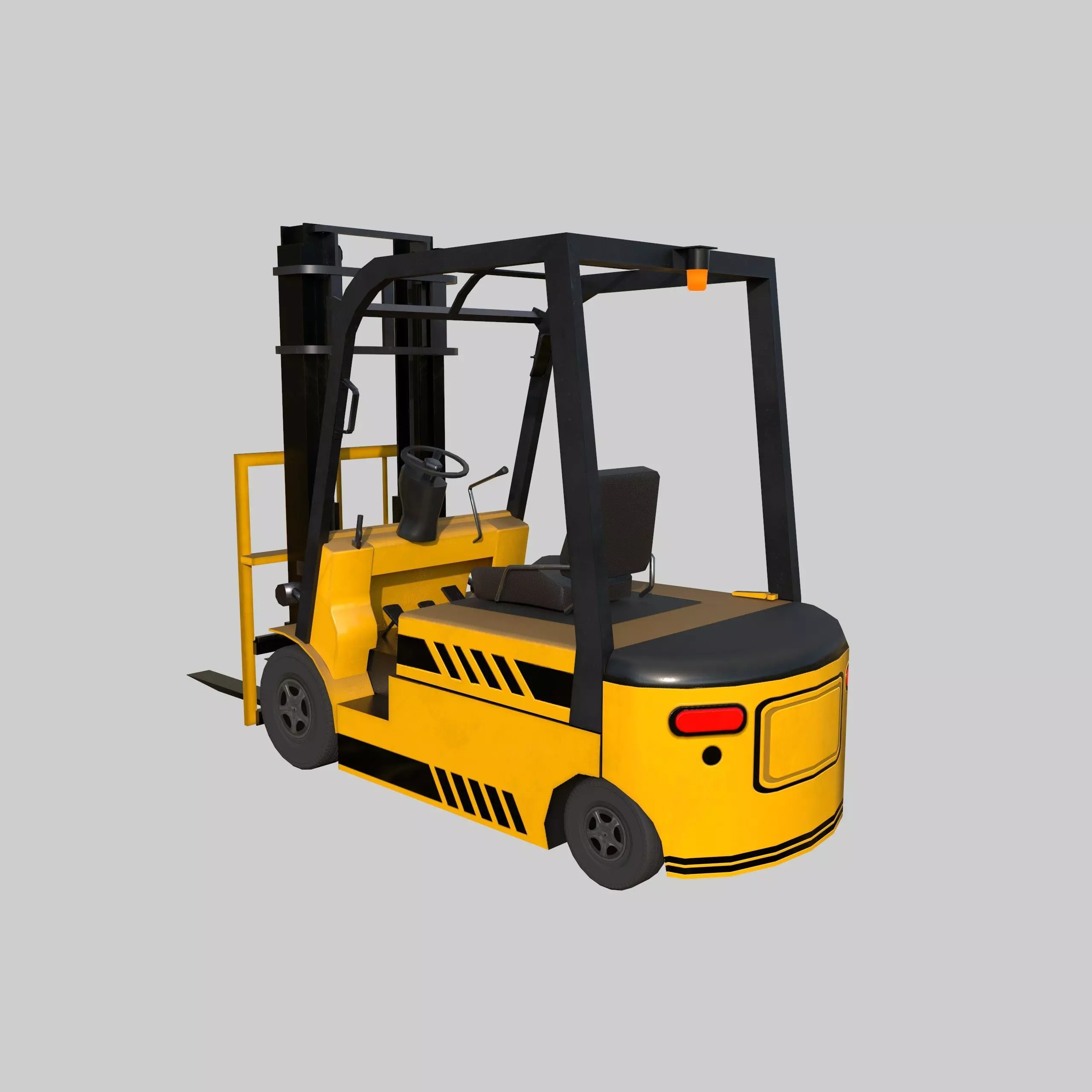 Industrial Forklift Low-poly 3D model_3
