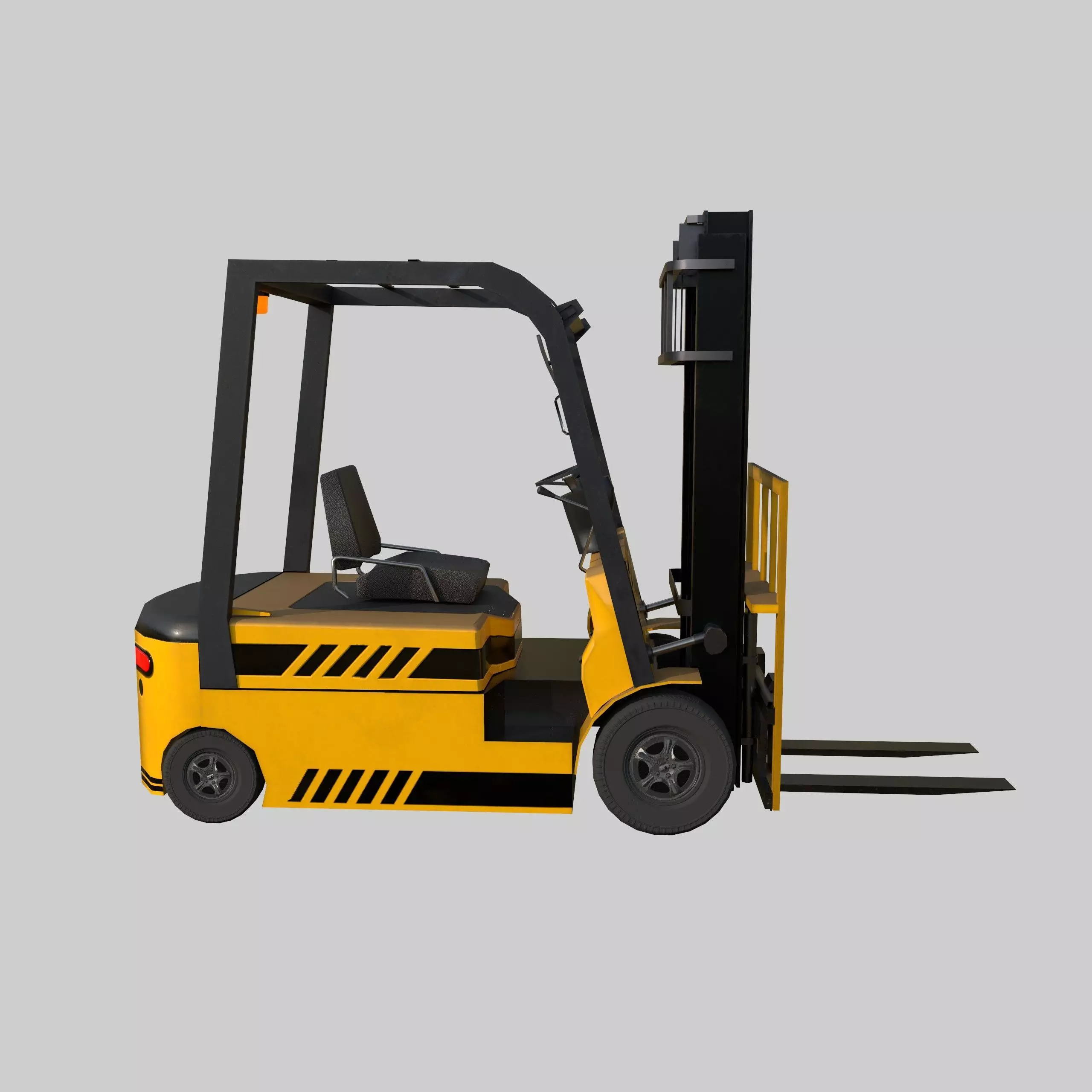 Industrial Forklift Low-poly 3D model_6