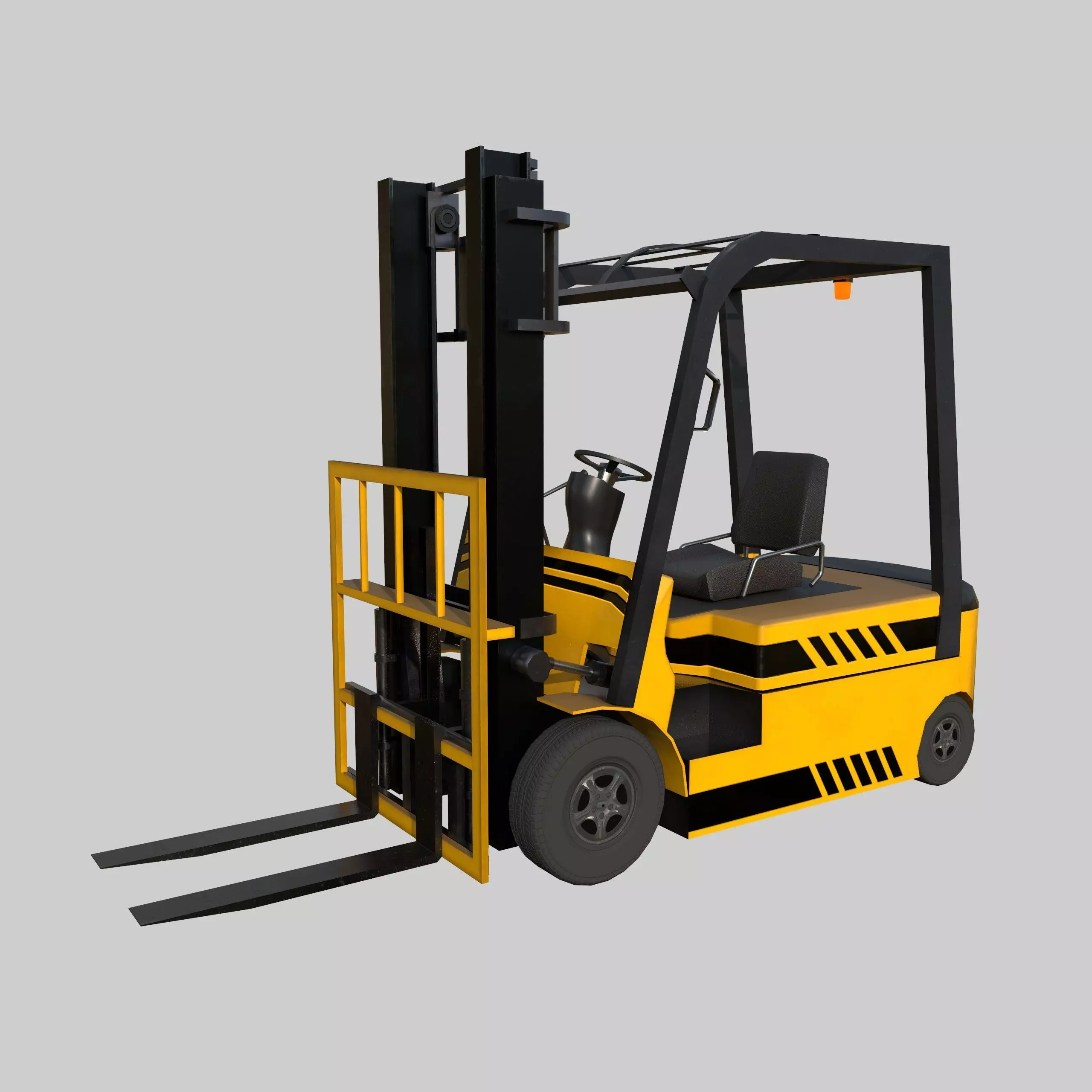 Industrial Forklift Low-poly 3D model_2