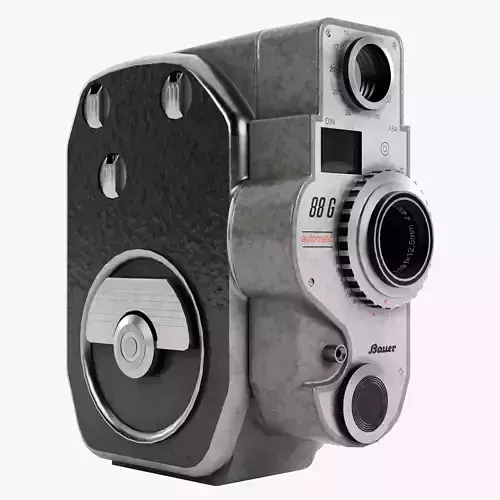 Bauer 88 G Vintage 8mm Film Camera Low-poly 3D model