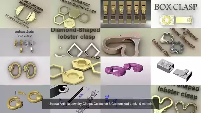 Unique Artistic Jewelry Clasps Collection 8 Customized Lock  Unique Artistic Jewelry Clasps Collection 8 Customized Lock