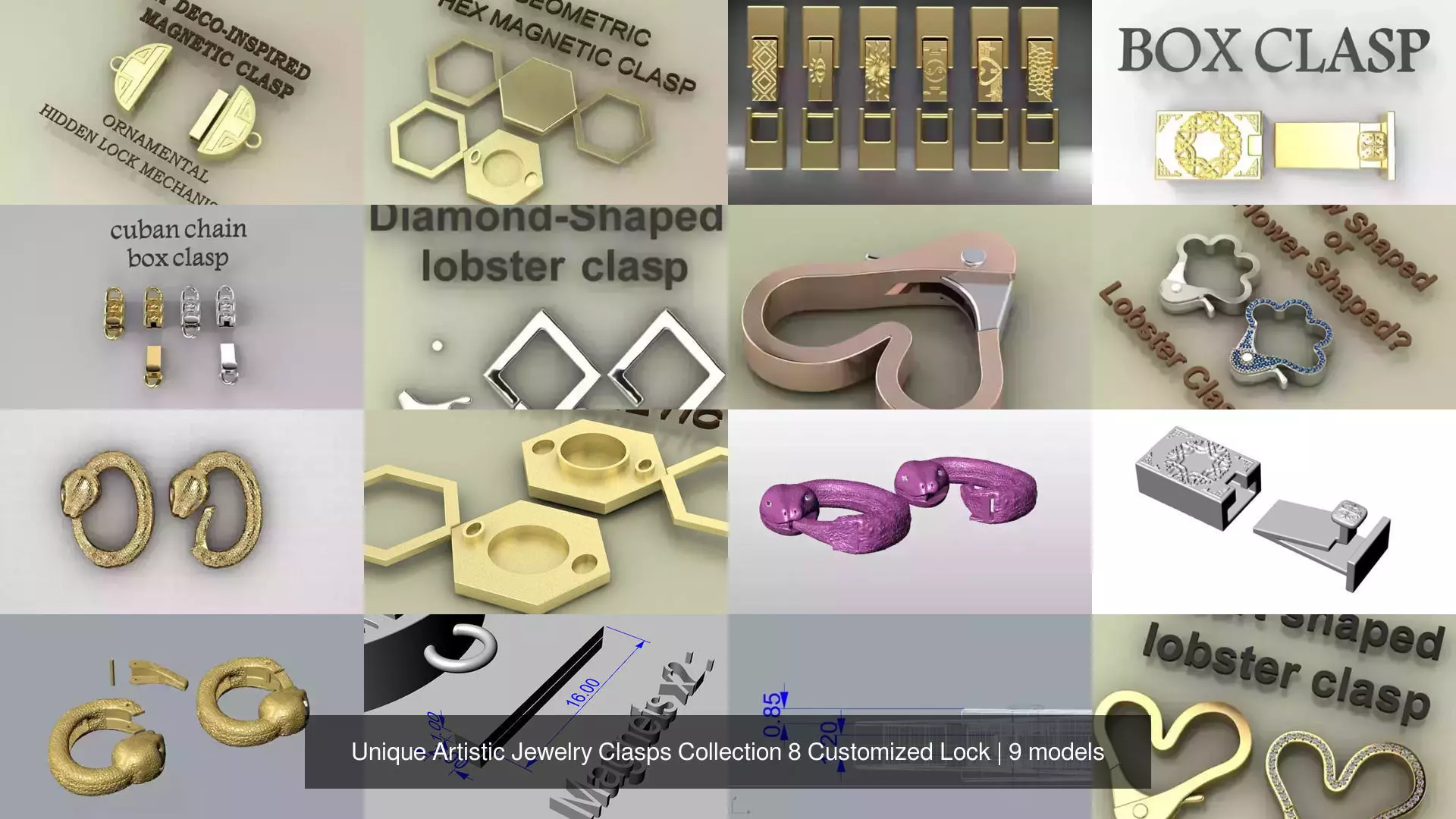 Unique Artistic Jewelry Clasps Collection 8 Customized Lock _0