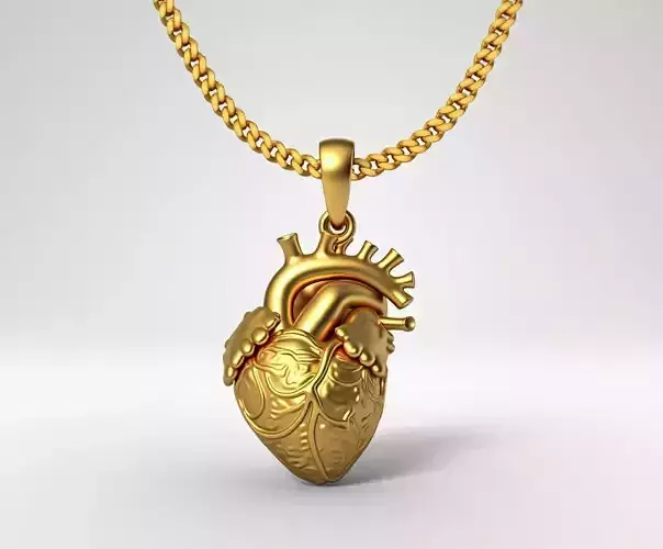 human heart pendant charms - one inch pendant