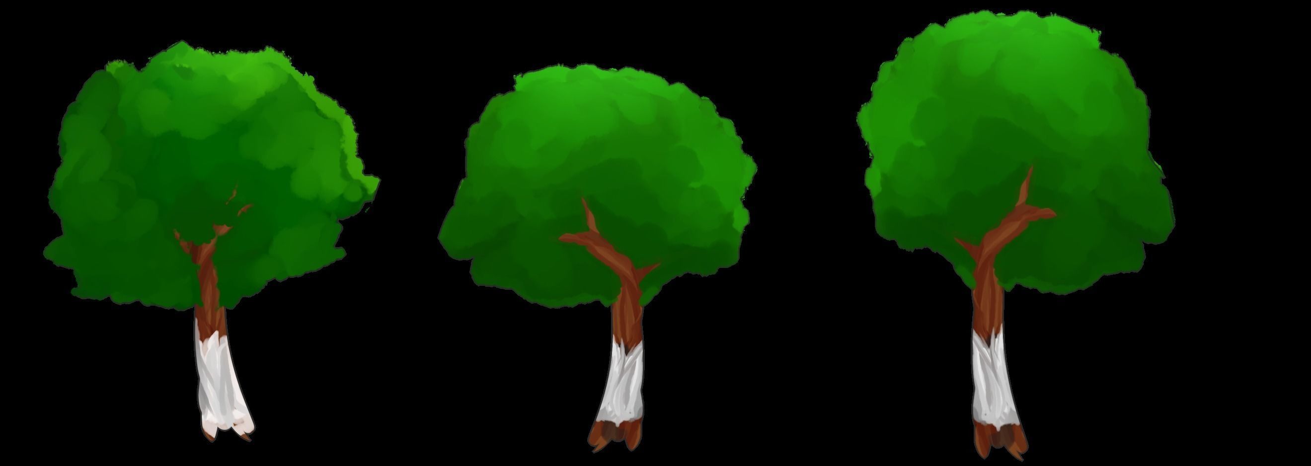 arbol 6 three trees Free low-poly 3D model