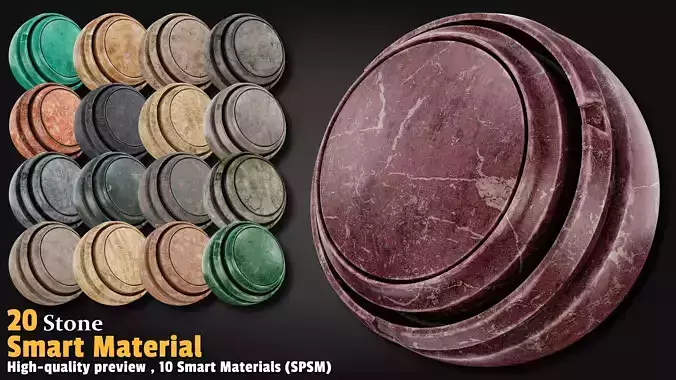 20 Stone Smart Material Substance 3d Painter