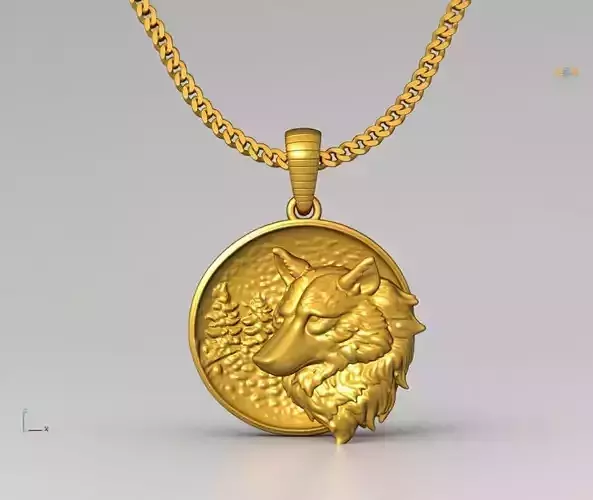 Wolf pendant charms - one inch pendant