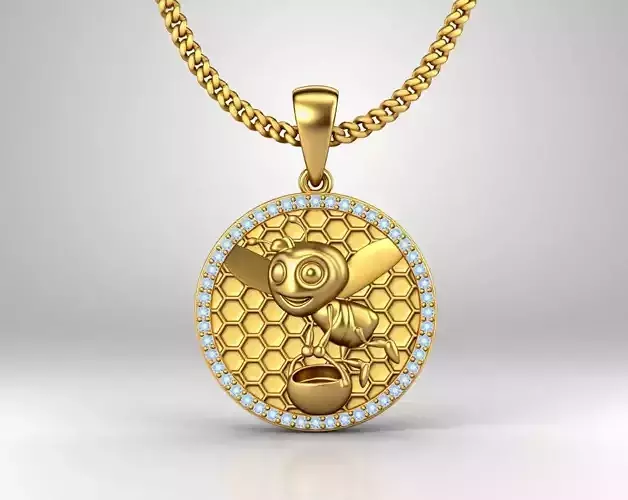 Bee pendant charms - one inch pendant