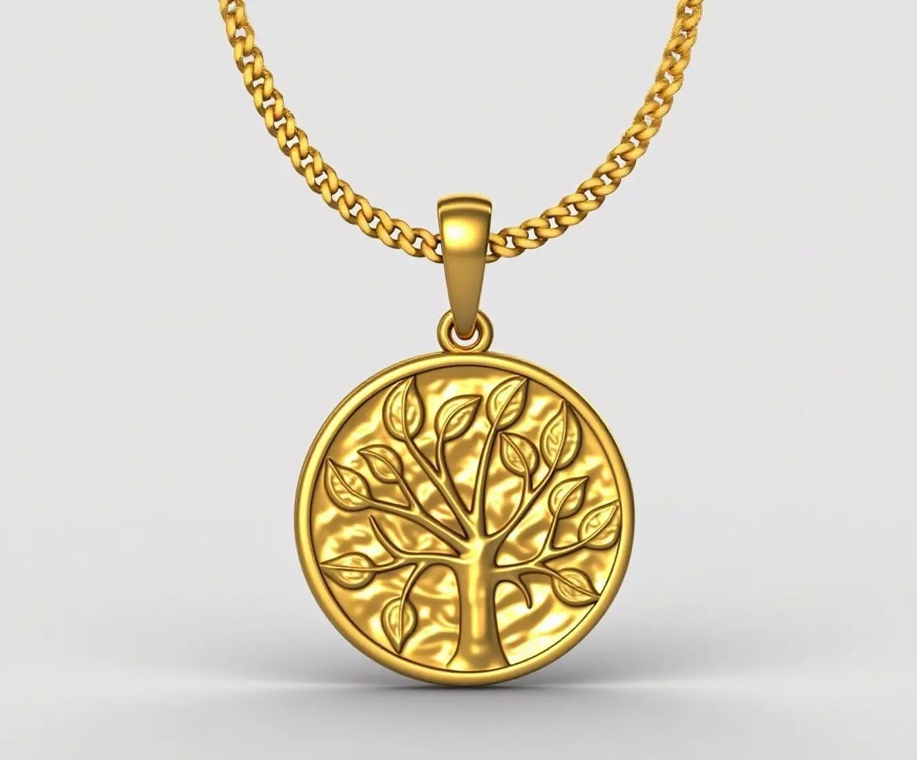 Tree coin pendant charms - one inch pendant 3D print model