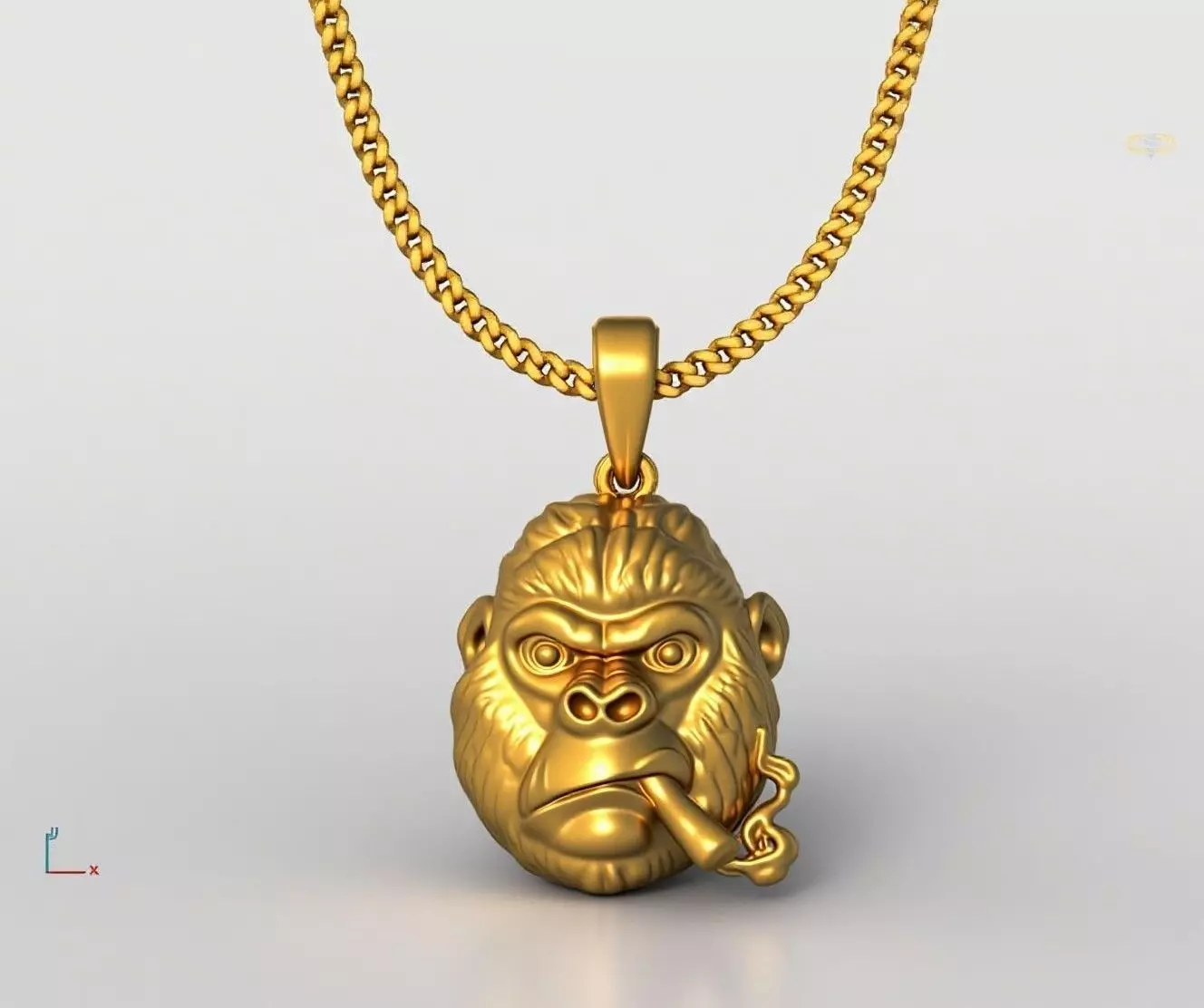 Gorila pendant charms - one inch pendant 3D print model