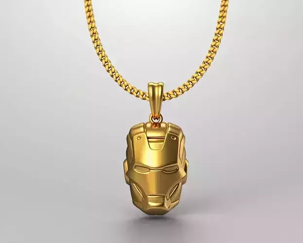 Iron man head pendant charms - one inch pendant
