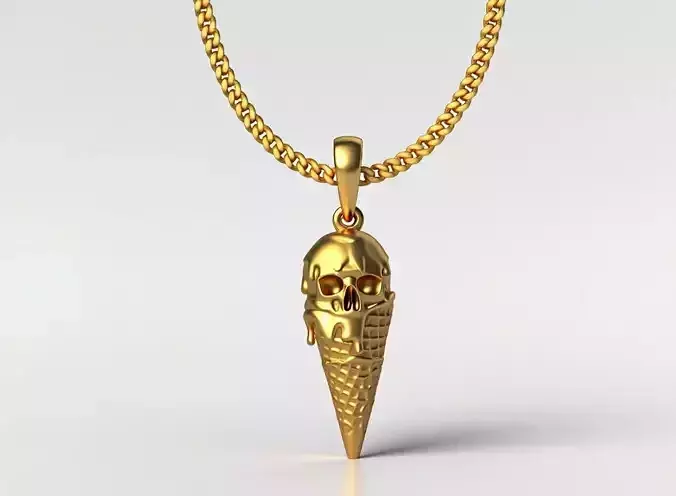 Skull ice cream pendant charms