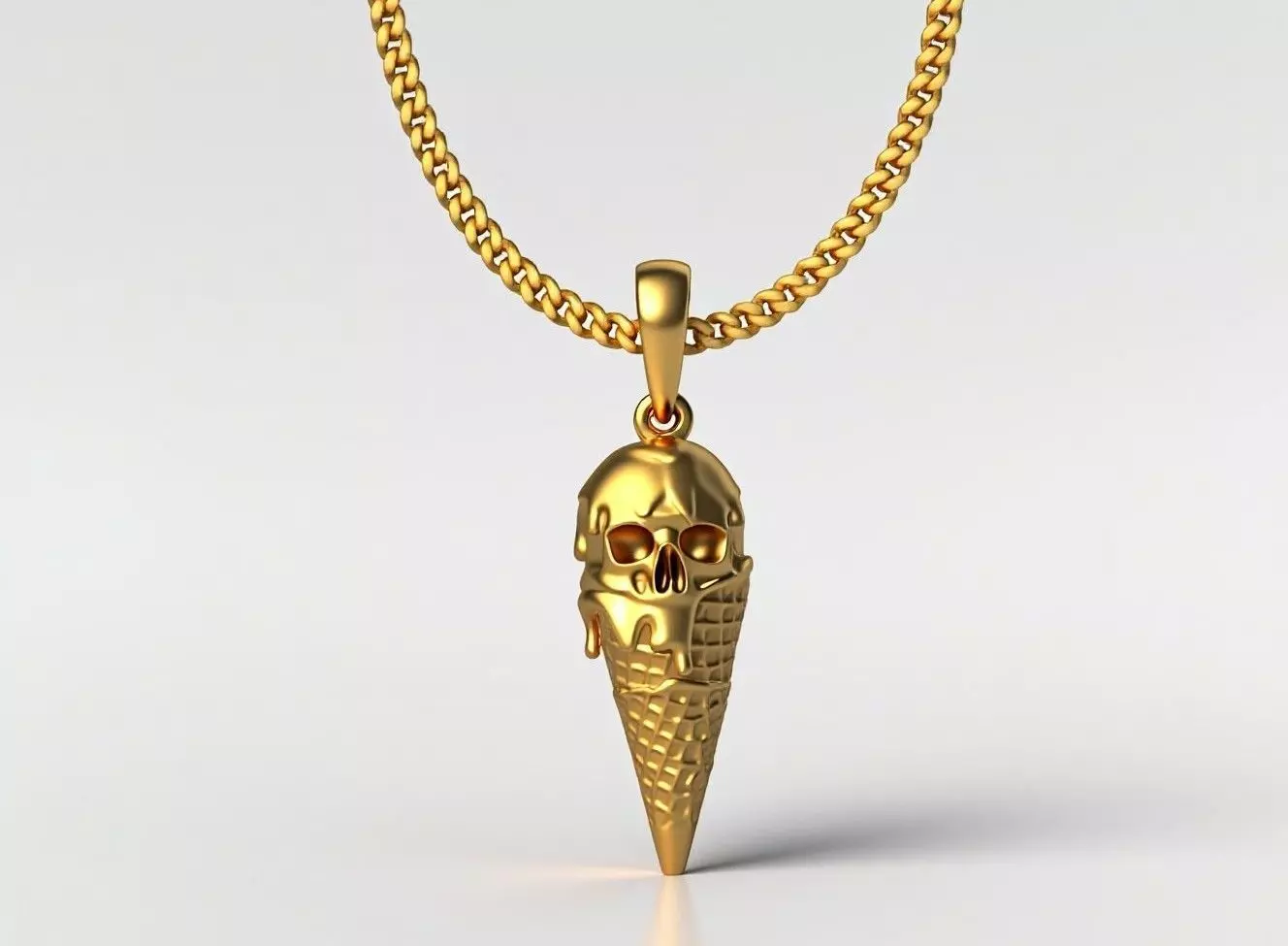 Skull ice cream pendant charms 3D print model