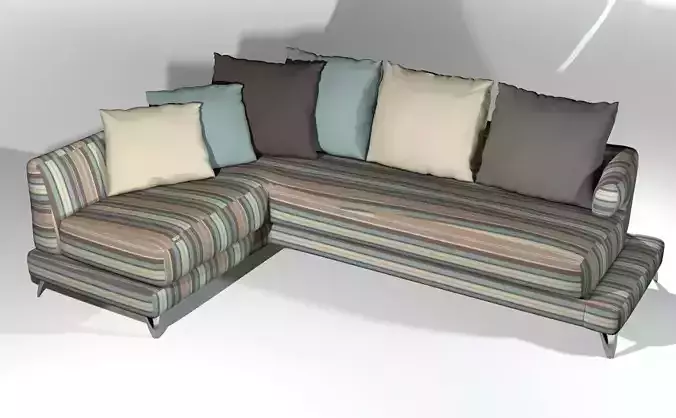 beautiful free style with pillows   3D model