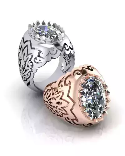 oval engraved man jewelry ring 