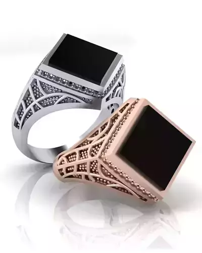 rectangle man jewelry ring 