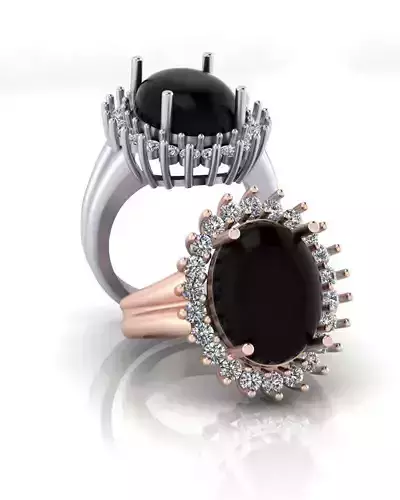 oval halo cluster jewelry ring 