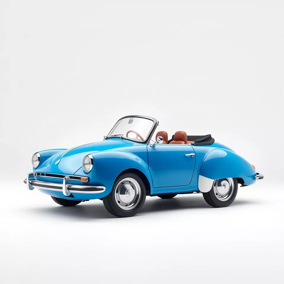 Azure Convertible Classic Car model pack Low-poly 3D model_3