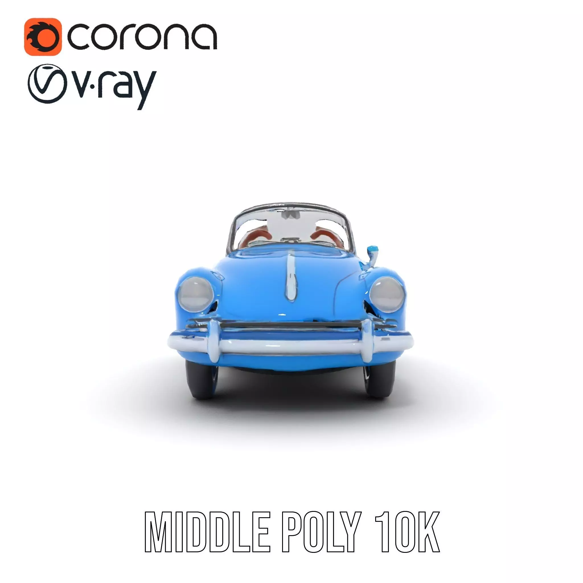 Azure Convertible Classic Car model pack Low-poly 3D model_17