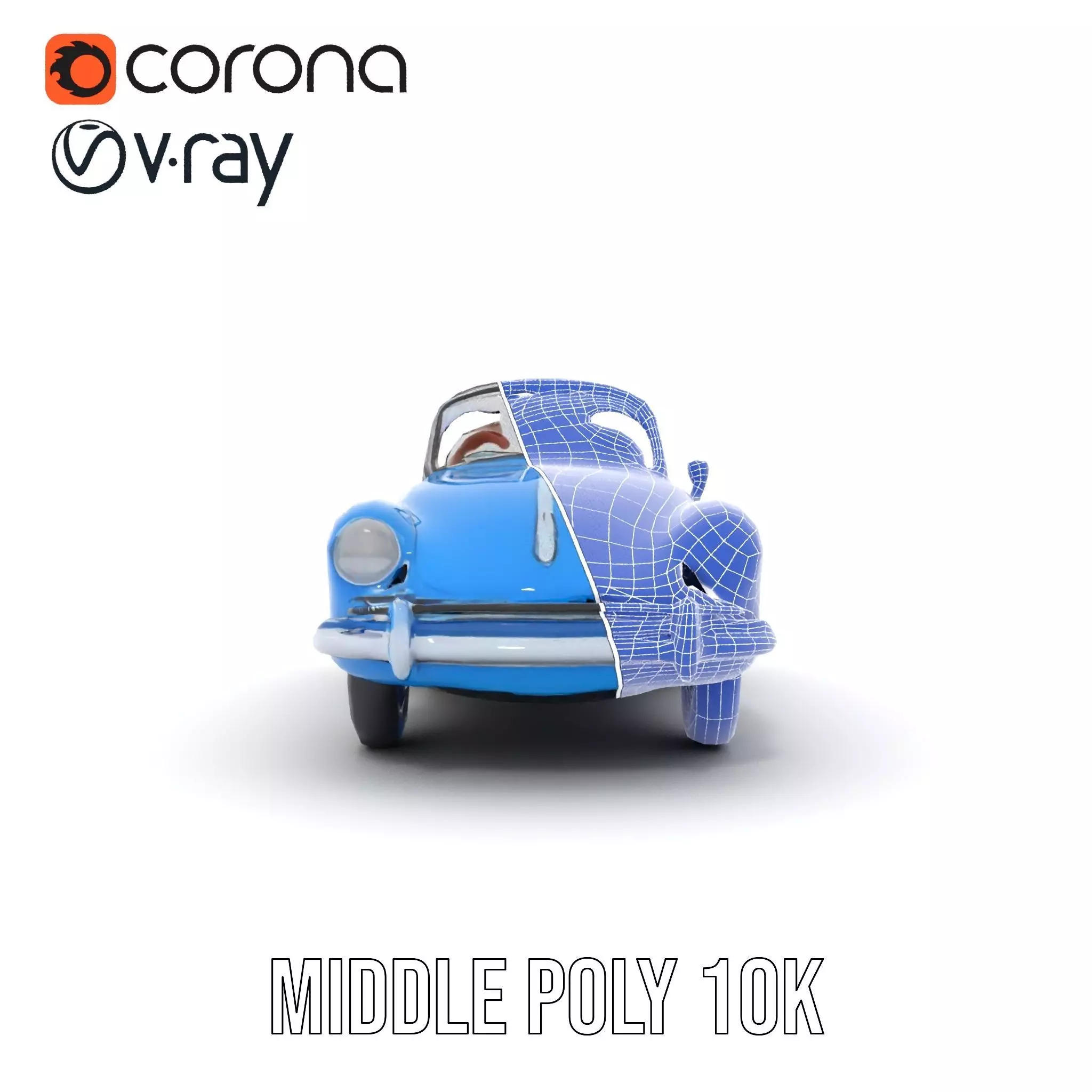 Azure Convertible Classic Car model pack Low-poly 3D model_28