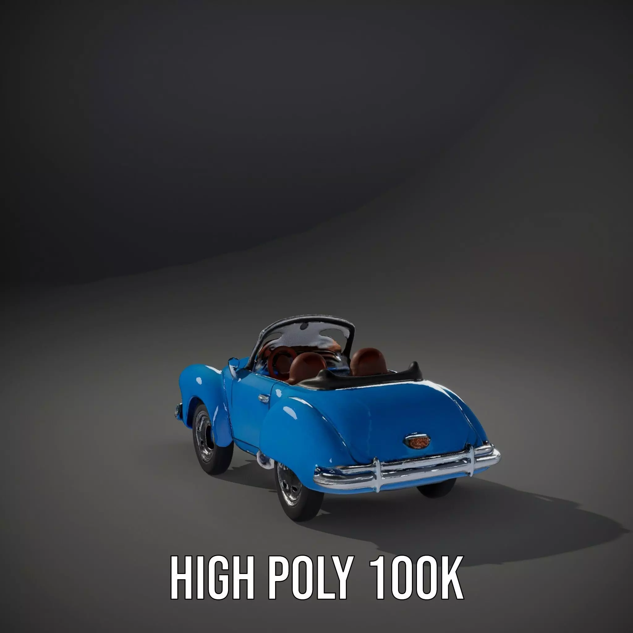 Azure Convertible Classic Car model pack Low-poly 3D model_9