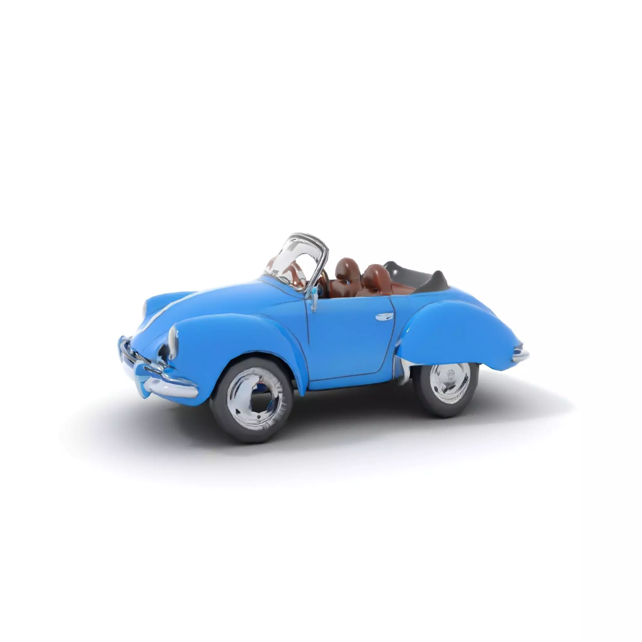 Azure Convertible Classic Car model pack Low-poly 3D model_12