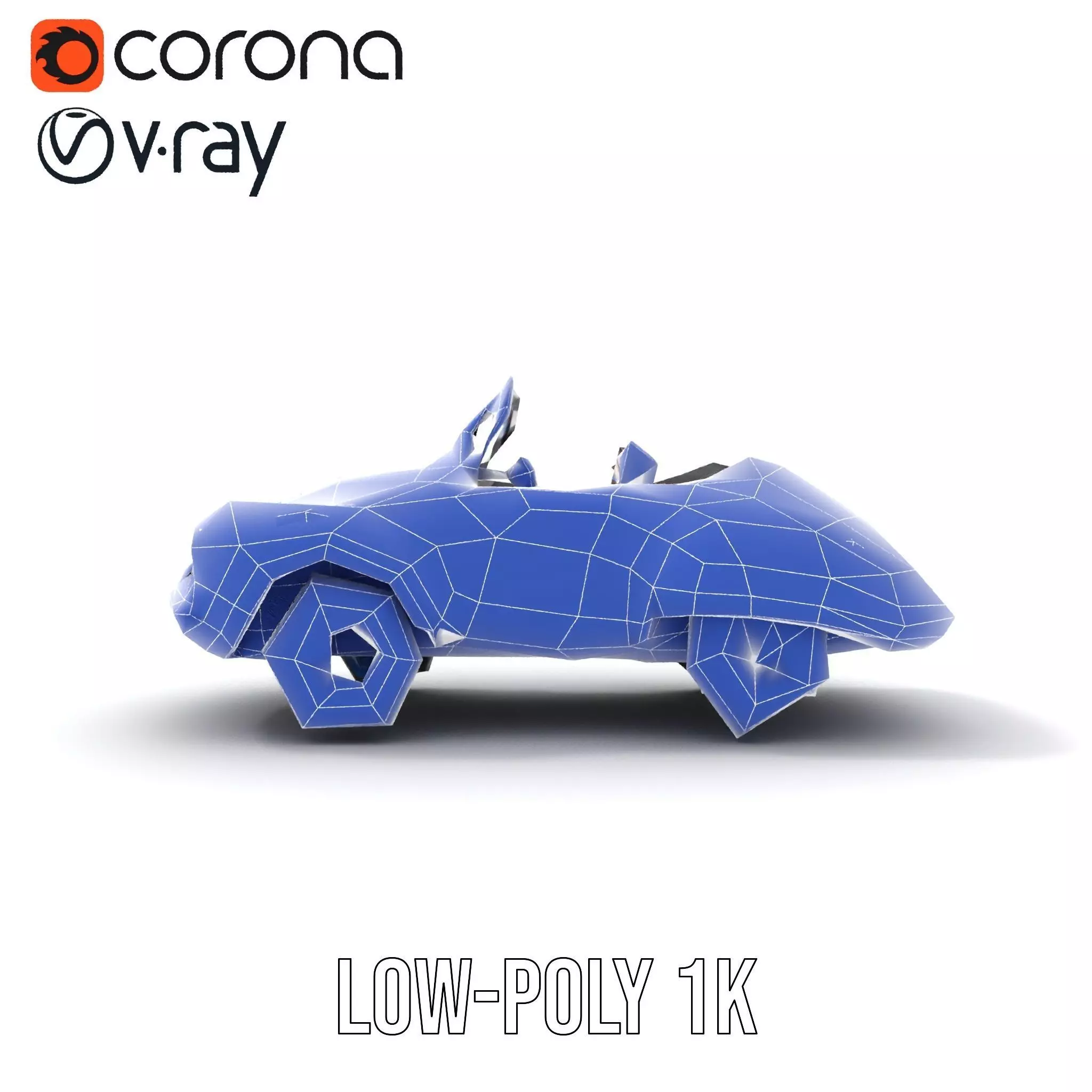 Azure Convertible Classic Car model pack Low-poly 3D model_23