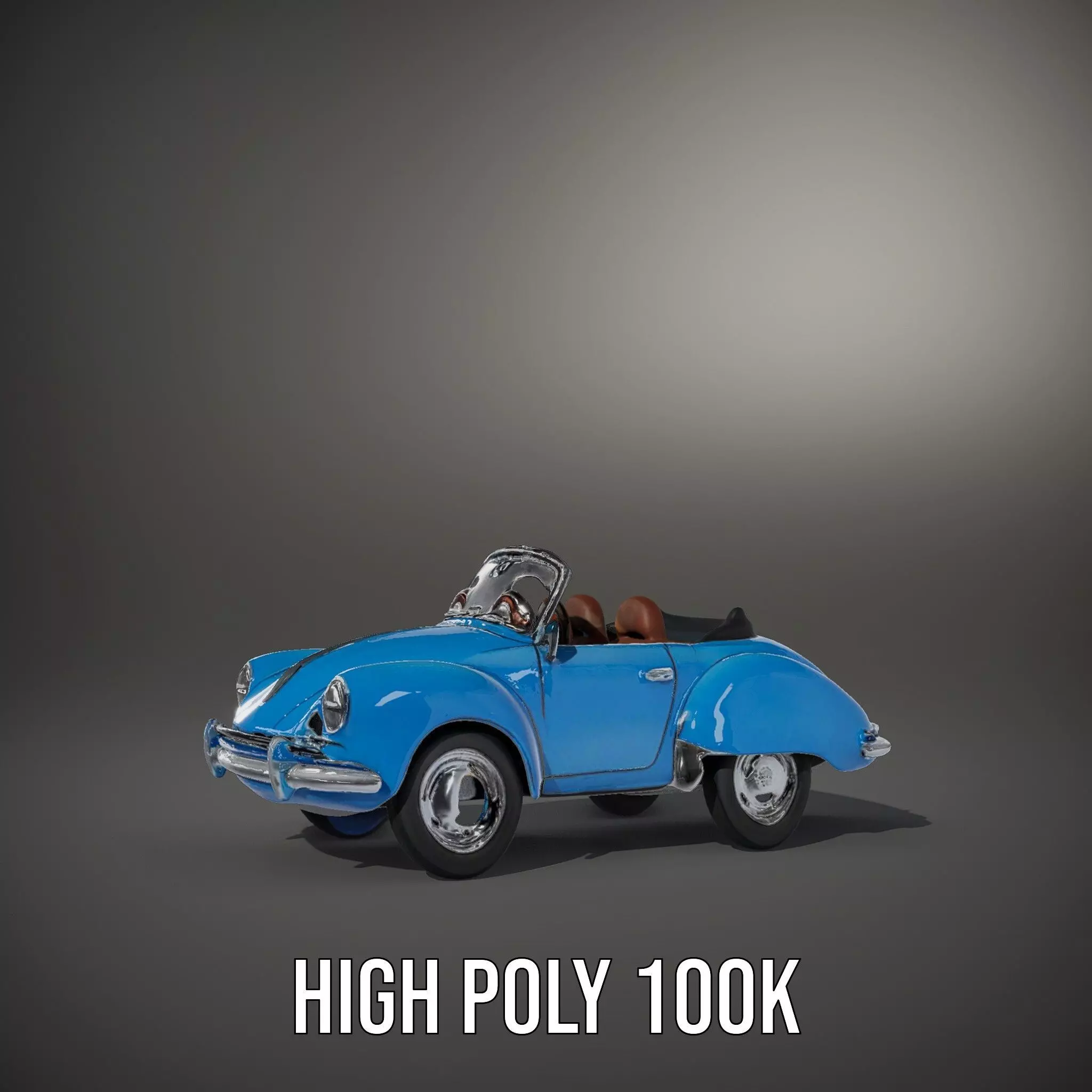 Azure Convertible Classic Car model pack Low-poly 3D model_11