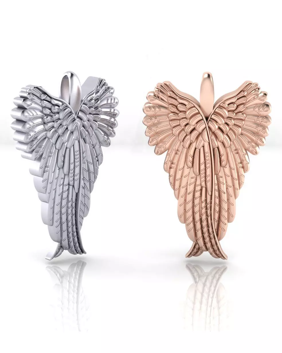 free angel gold pendant free stl 3dm Free 3D print model