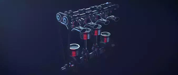 Motor engine piston 3D model
