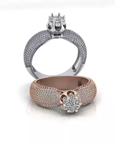 solitaire flower setting engagement jewelry ring 