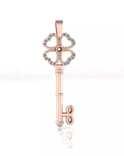 four leaf clover jewelry key pendant