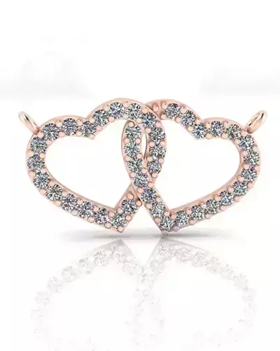 two love heart jewelry pendant 