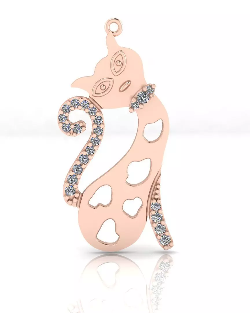 free cat jewelry pendant stl 3dm free Free 3D print model