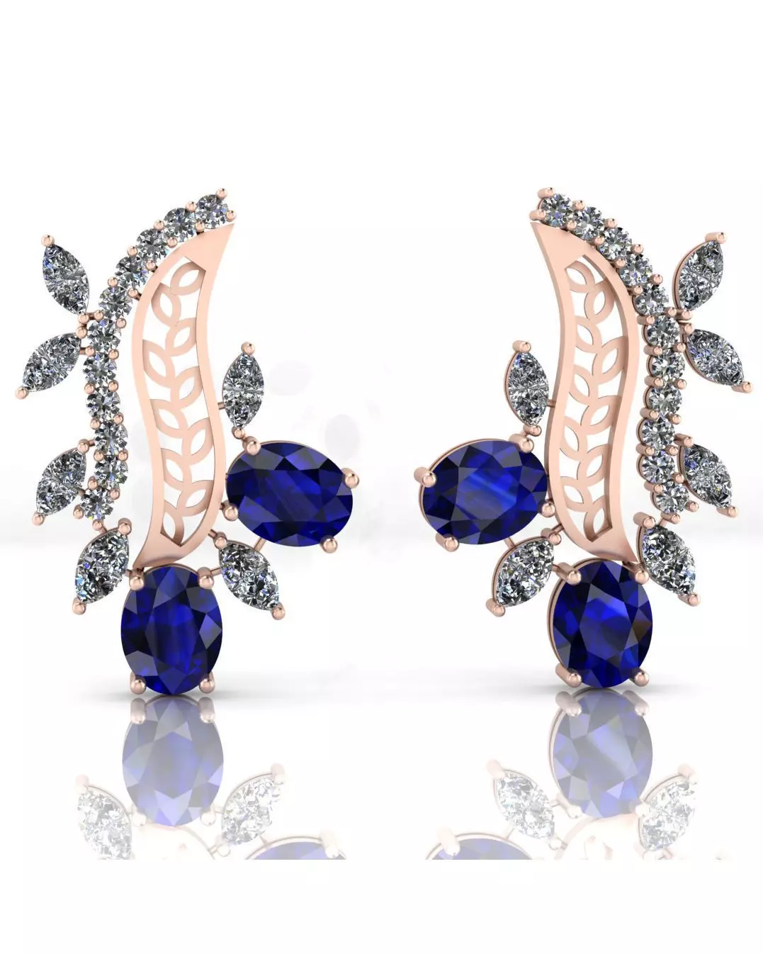 free oval and marquise jewelry earring Free 3D print model