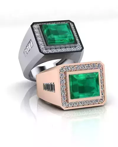 emerald halo man jewelry ring