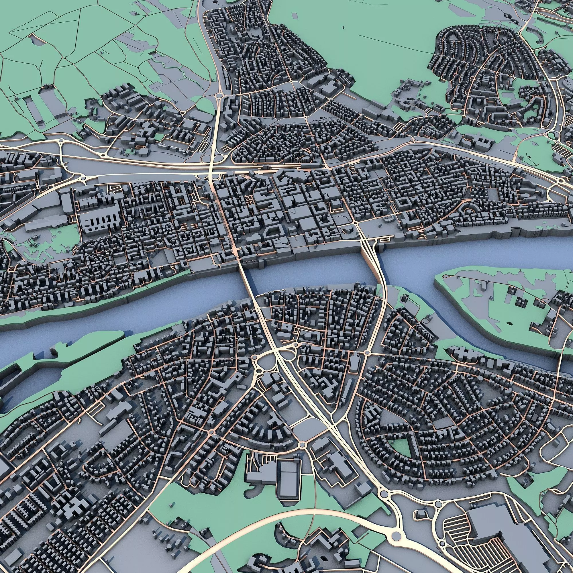 Umea City Sweden Scandinavian Urban Landscape 3D print model_4