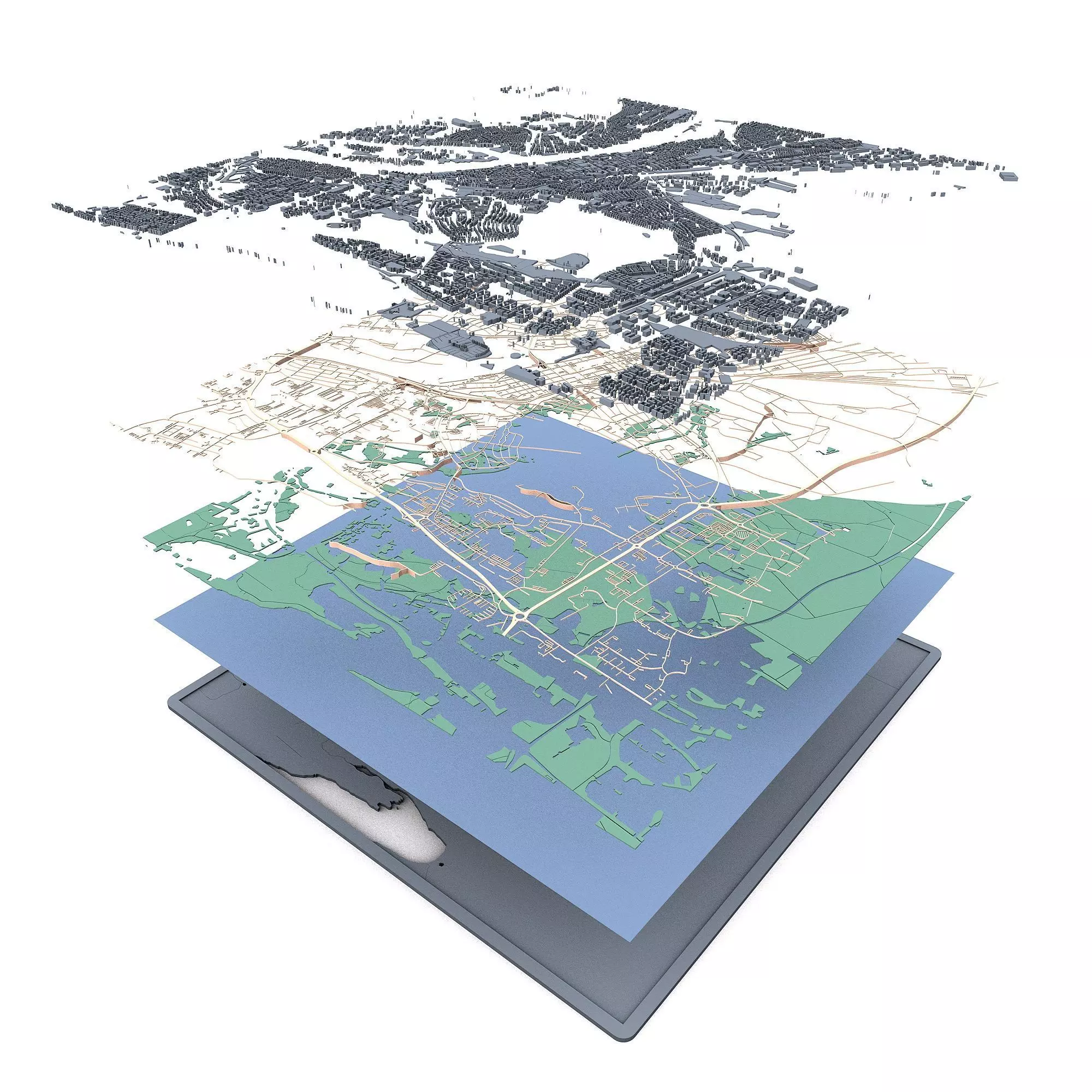 Umea City Sweden Scandinavian Urban Landscape 3D print model_7