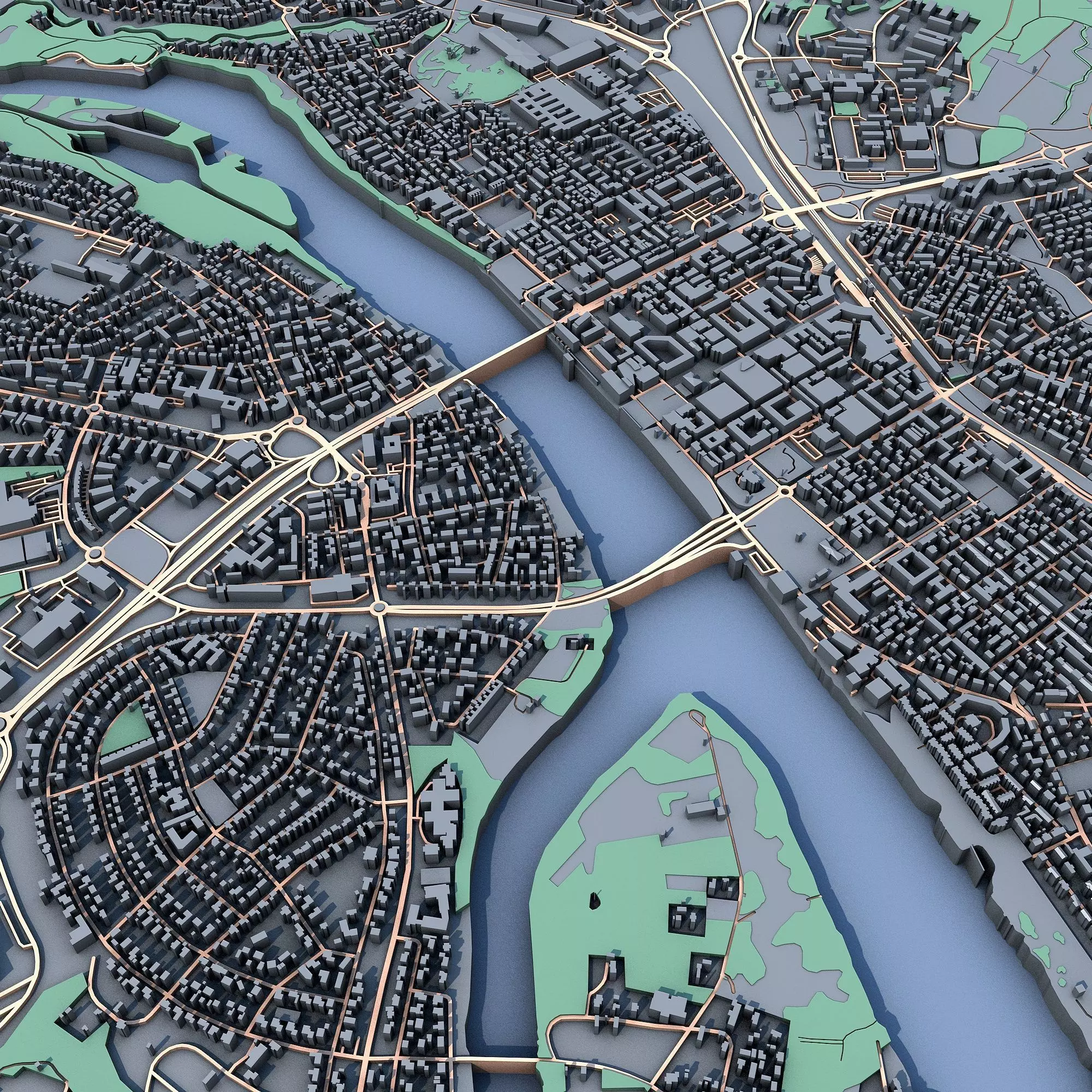 Umea City Sweden Scandinavian Urban Landscape 3D print model_3