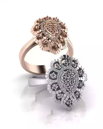pear pave setting halo jewelry ring 
