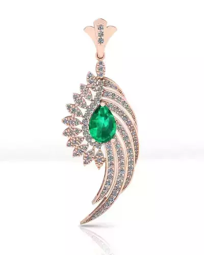 emerald pear high jewelry pendant