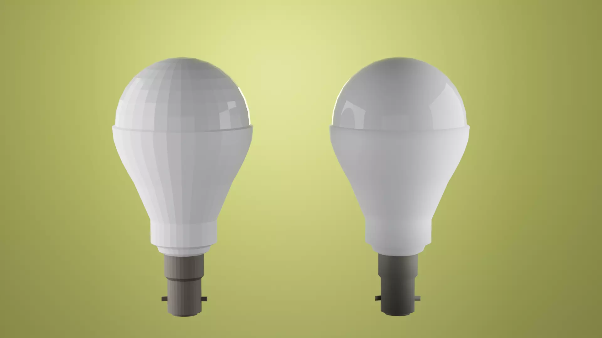 High-poly and Low-ploy LightBulb Free low-poly 3D model_0