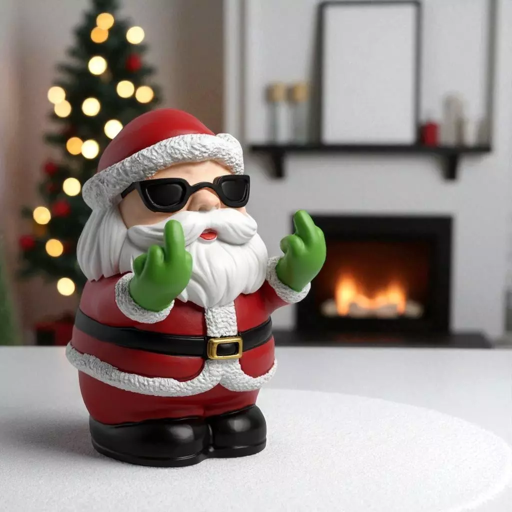 rebellious santa claus 3D print model_1
