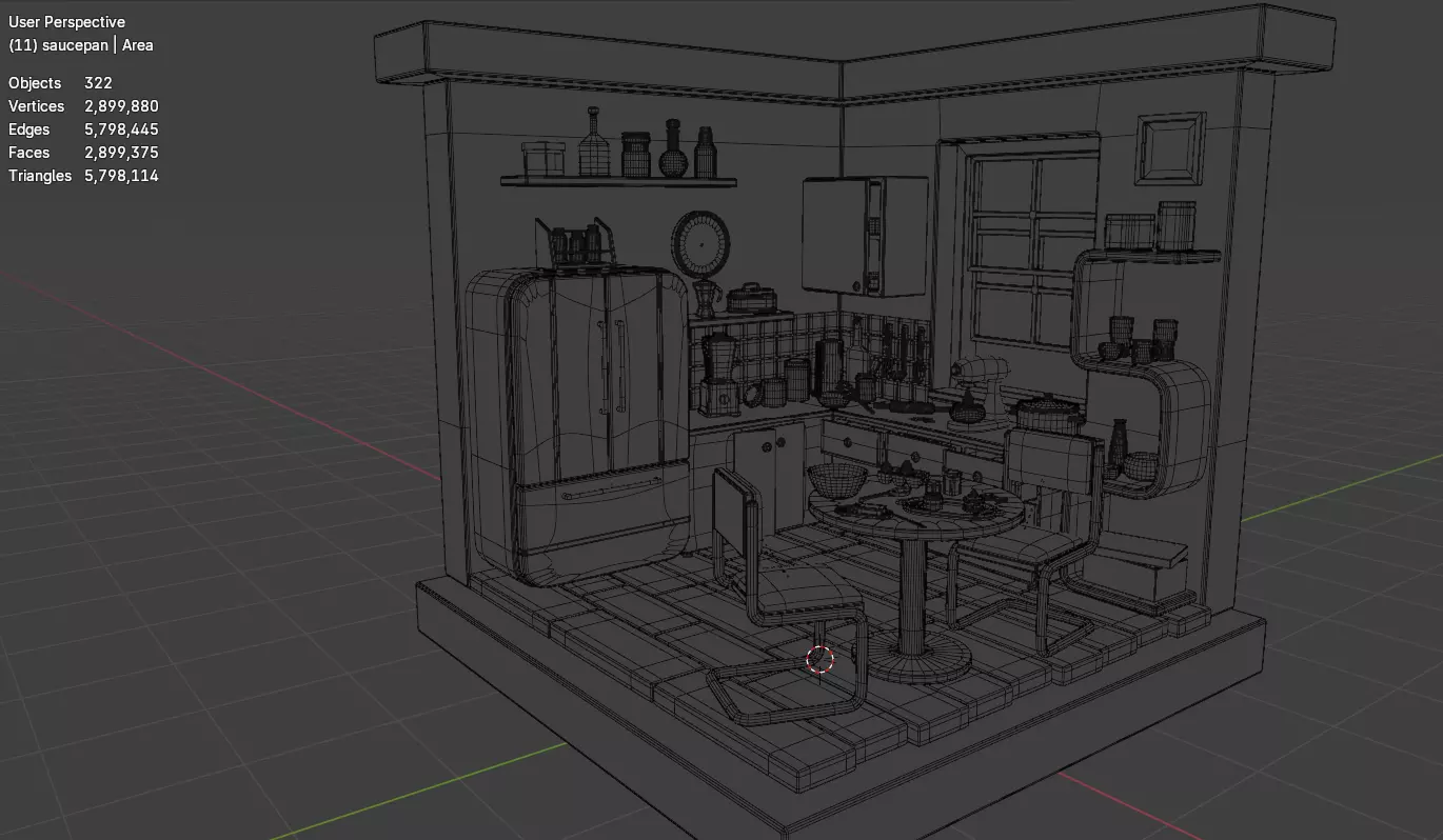 Stylized Isometric Home Pack 8 Modular Rooms Low-poly 3D model_123