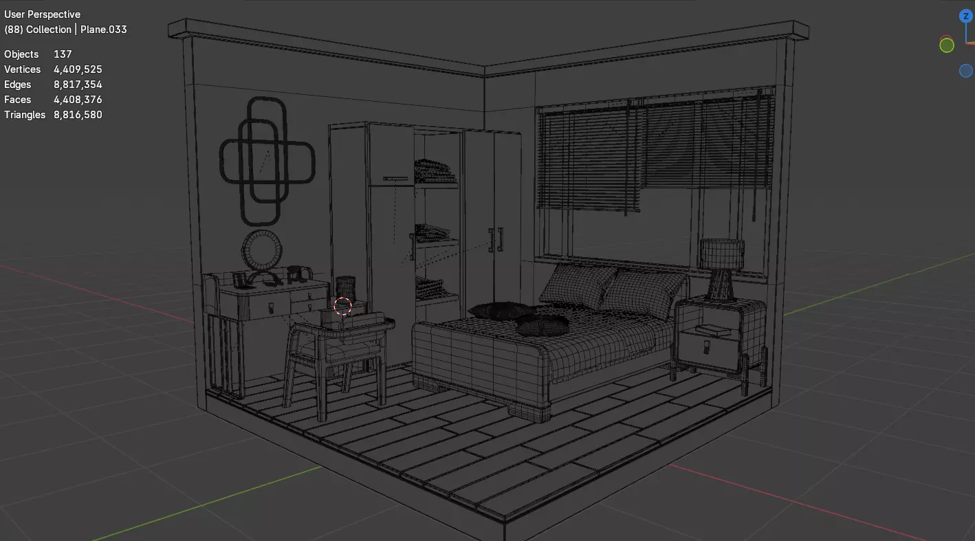 Stylized Isometric Home Pack 8 Modular Rooms Low-poly 3D model_122