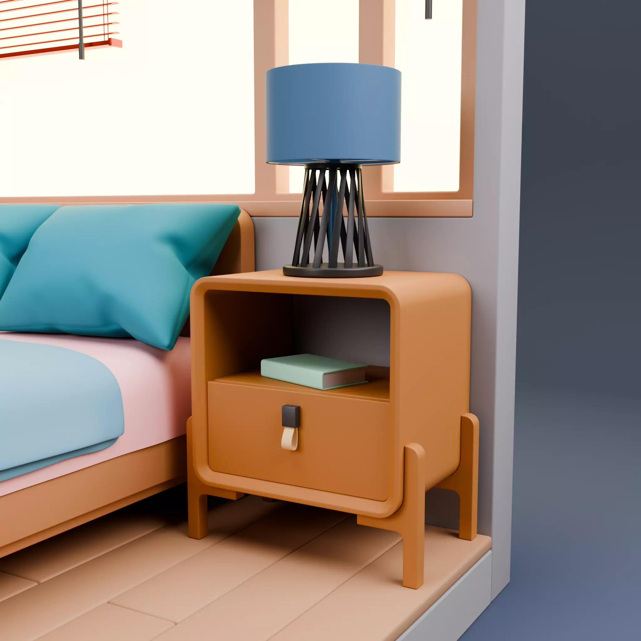 Stylized Isometric Home Pack 8 Modular Rooms Low-poly 3D model_92