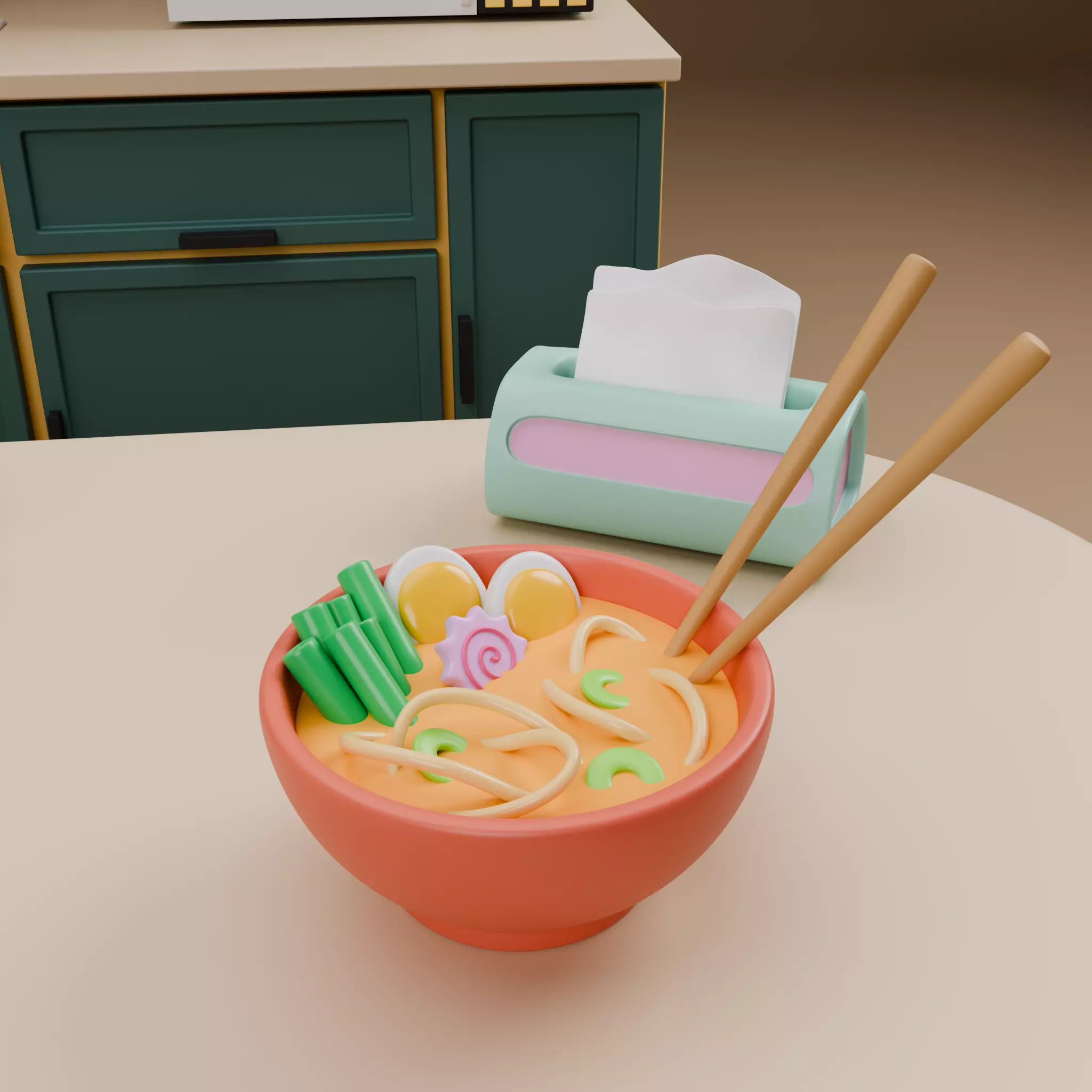 Stylized Isometric Home Pack 8 Modular Rooms Low-poly 3D model_22