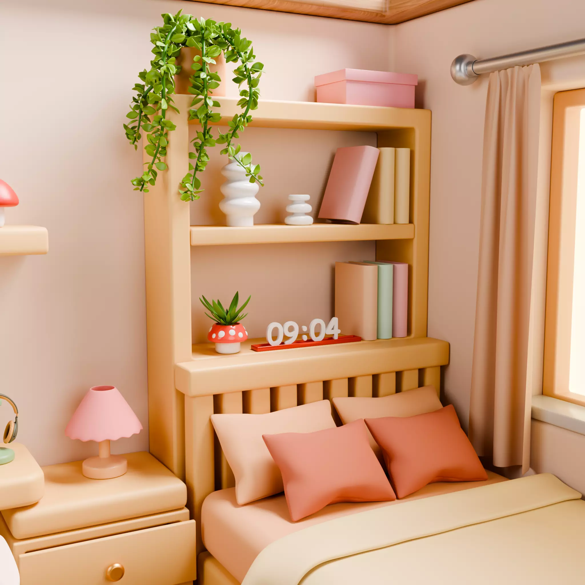 Stylized Isometric Home Pack 8 Modular Rooms Low-poly 3D model_114