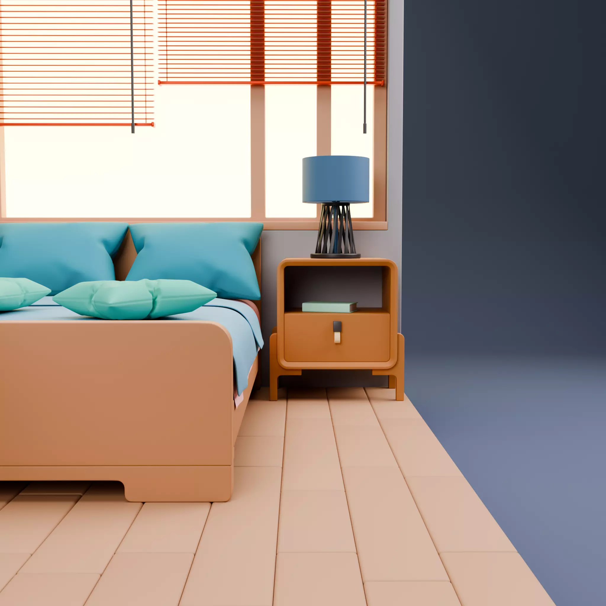 Stylized Isometric Home Pack 8 Modular Rooms Low-poly 3D model_88