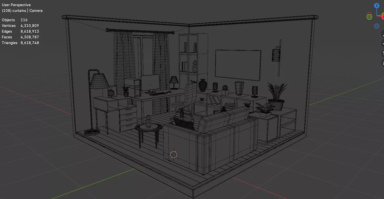 Stylized Isometric Home Pack 8 Modular Rooms Low-poly 3D model_119