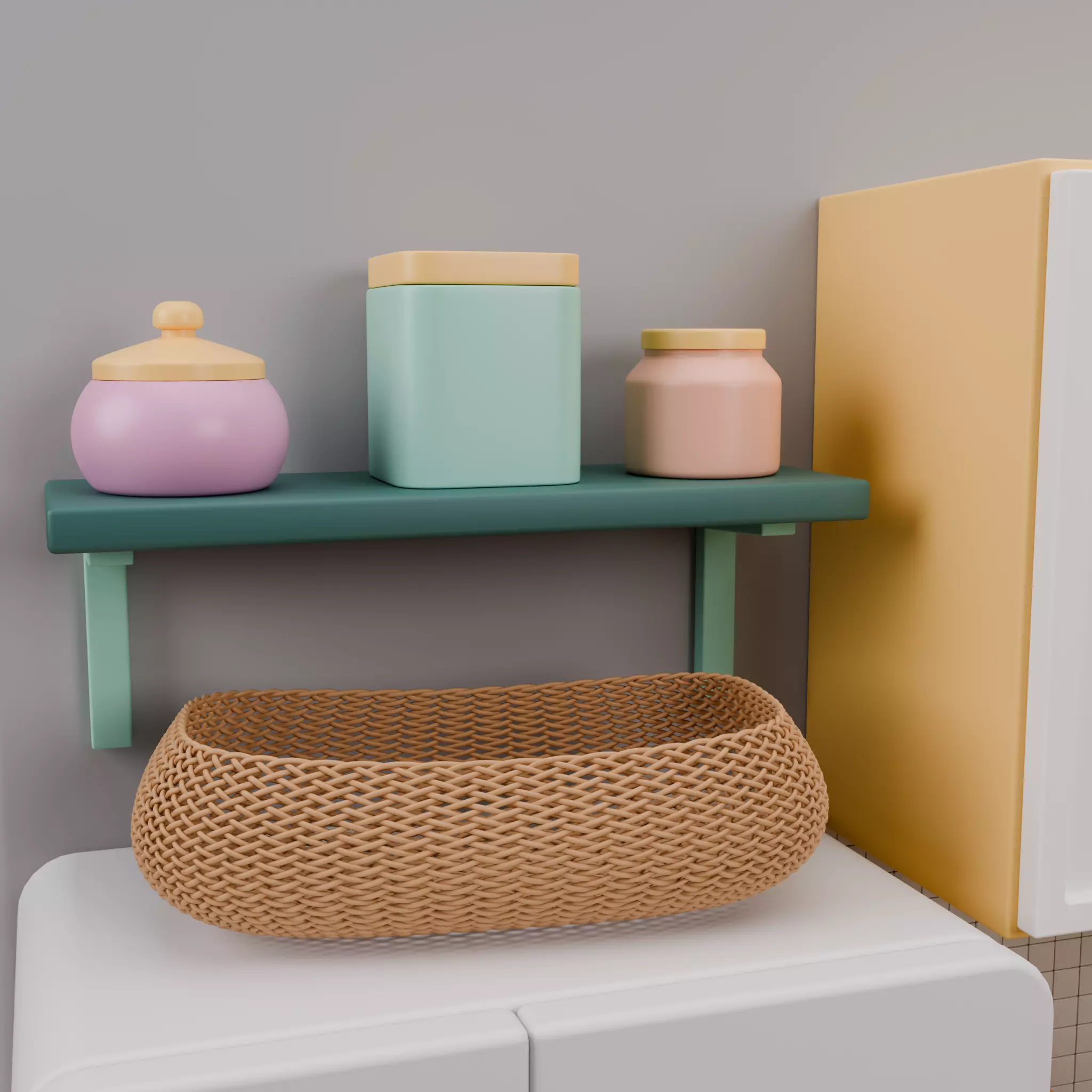 Stylized Isometric Home Pack 8 Modular Rooms Low-poly 3D model_31